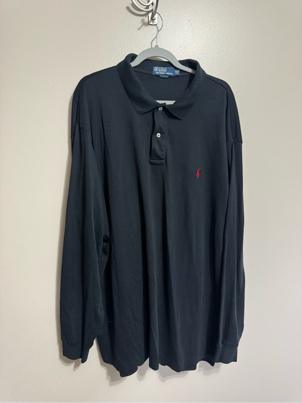 Polo by Ralph Lauren Black Long Sleeve Polo with Red Pony